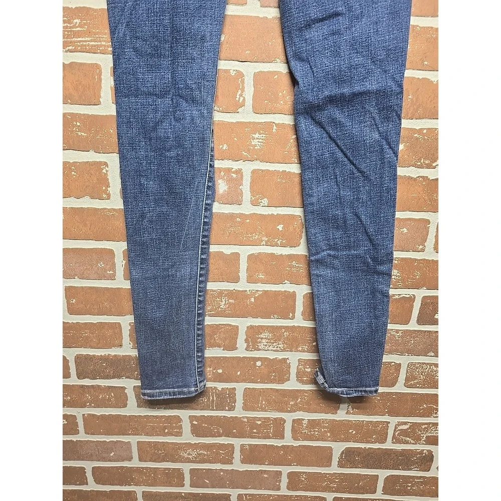 BKE Sz 27x32 Skinny Women's Jeans Med Blue Distressed Low Rise Rock School Denim